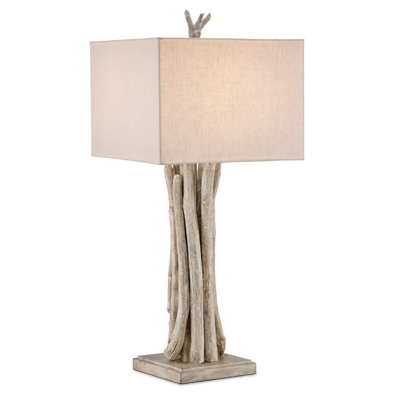 6000-0919 Driftwood Whitewash Table Lamp