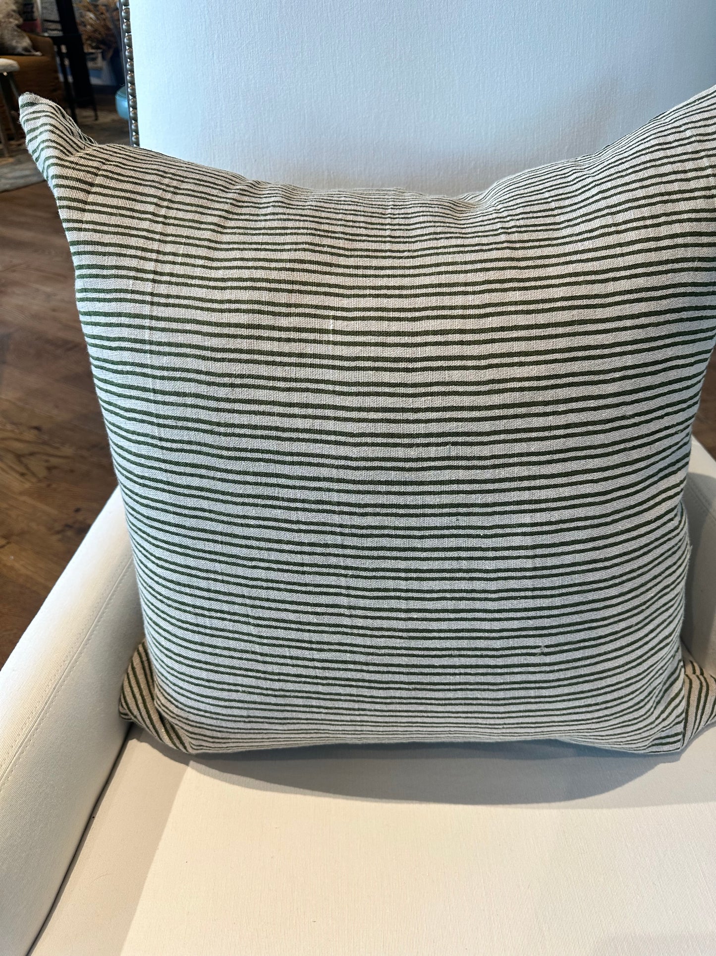 Green Stripe Pillow w/Insert 26x26