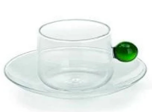 Bilia Cappuccino Cup & Saucer Green · BA00713