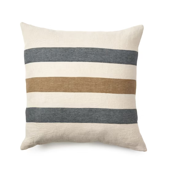 Julian Pillow Cover25x25Stripe Blue and Brown