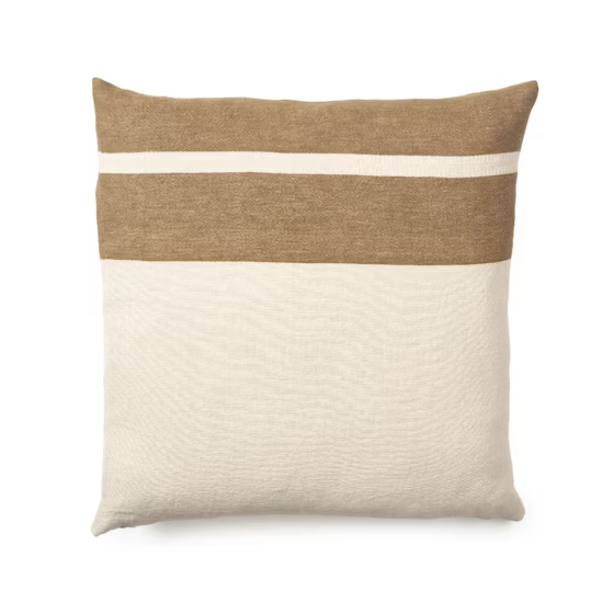 Julian Pillow Cover25x25 Brown Railroad Stripe