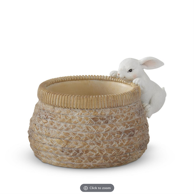 6" Resin Basket w/Bunny