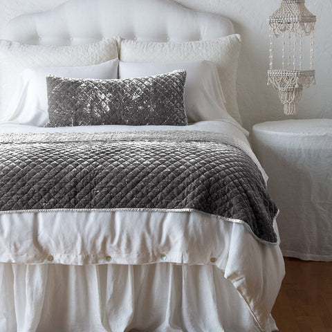 Silk Velvet Quilted Blanket- Moonlight