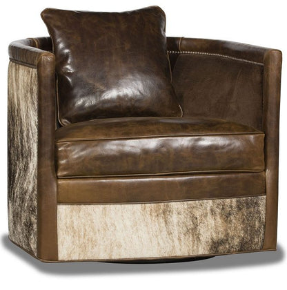 9560 Keever Swivel in L3823-95 Leather w/ comfort fill