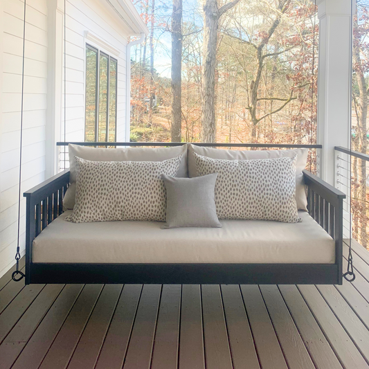 Twin Size Bed Swing with Destin Frame, Black Cables