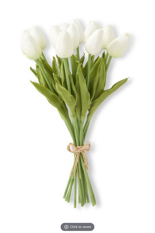 13" White Mini Tulip Bundle