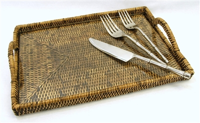 Tray w/Glass Base 17x12