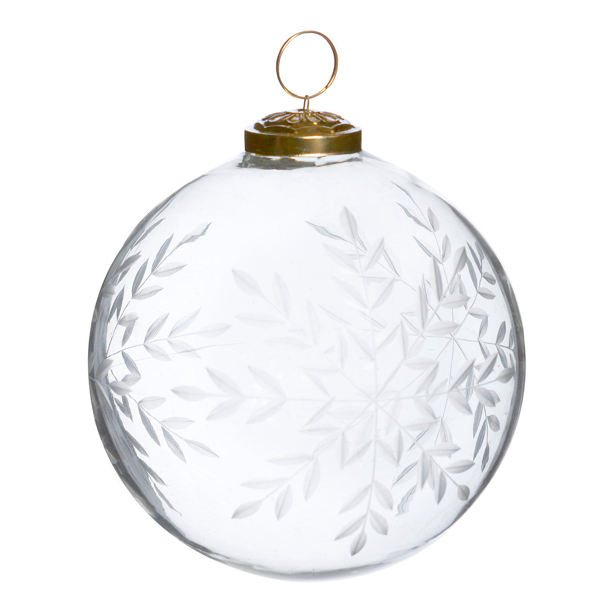 XAO10654 Snowflake Engraved Glass Ball Ornament, Small