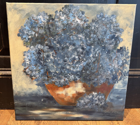 Blue Hydrangea Painting