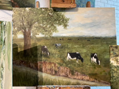 Cows in the Meadow Paintng 40x30