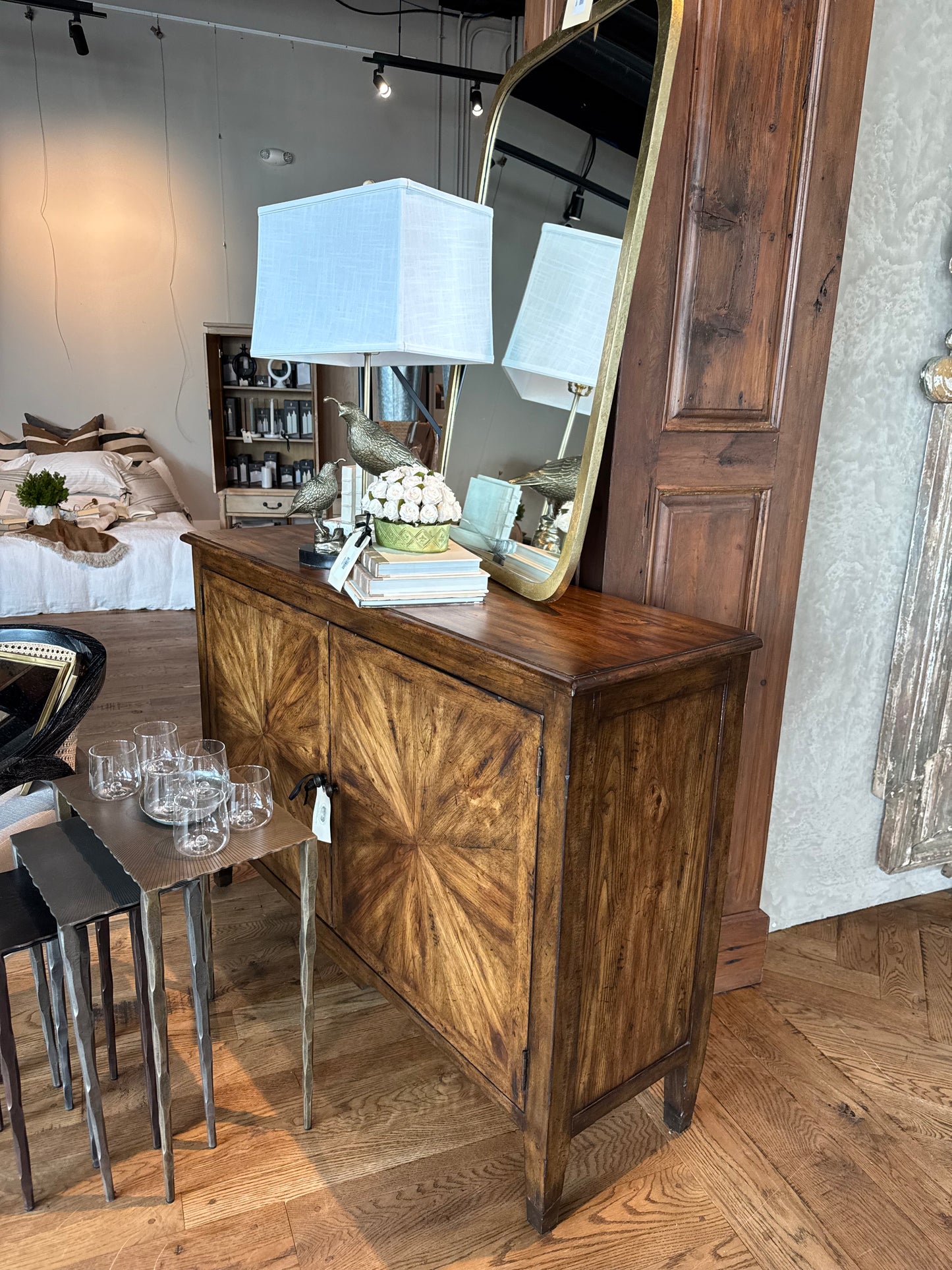 Transitional Pecan Cabinet