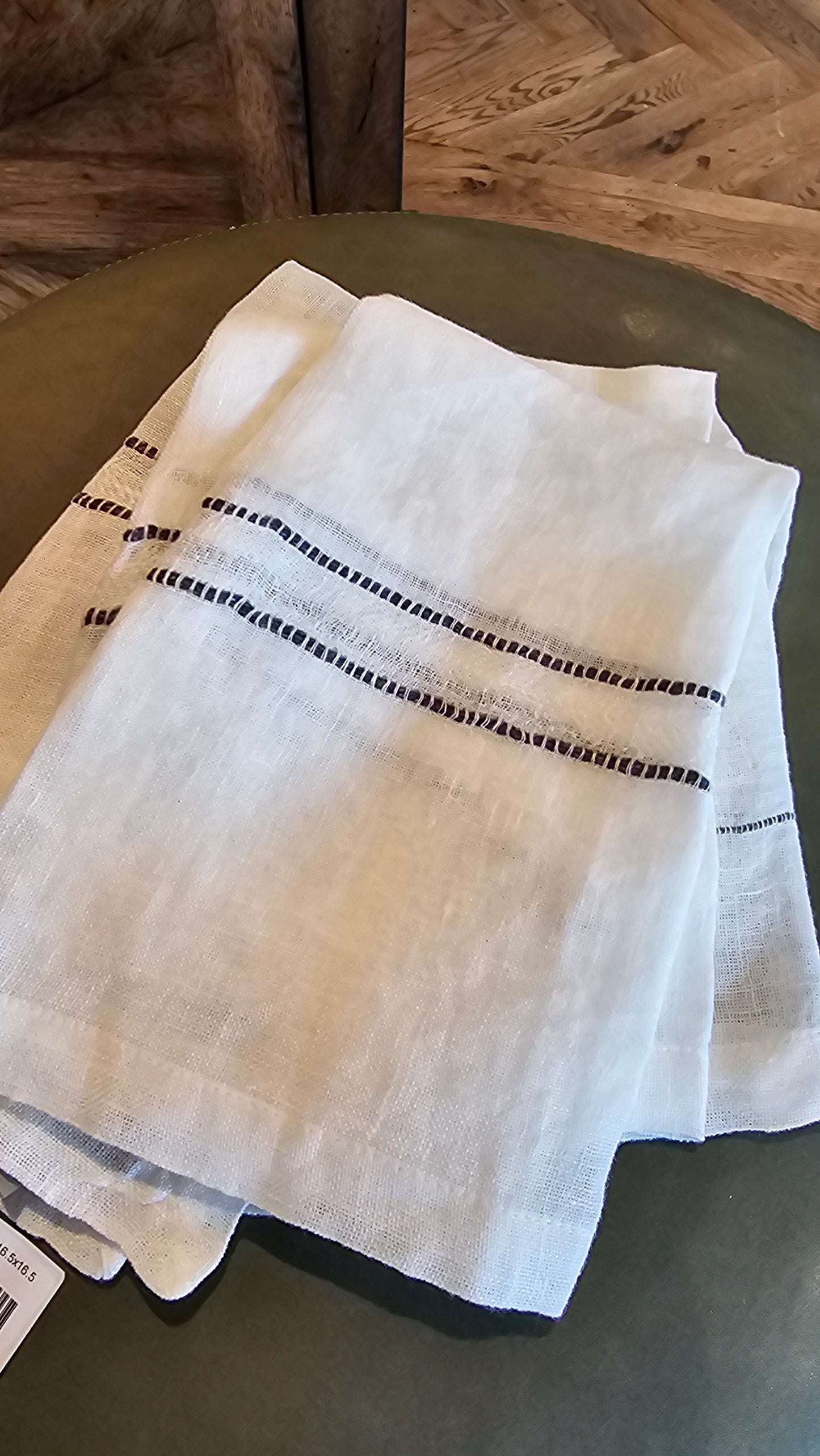 West Hinder Napkin - Oyster Str-16.5x16.5